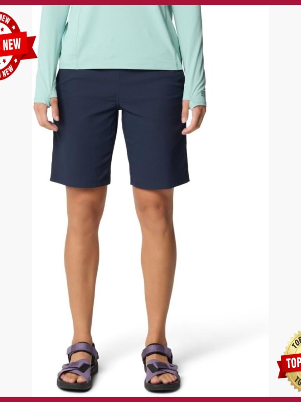 Women's Hiking Bermuda Shorts Stretch Nylon UPF 50 Anti-Odor Zip Pocket